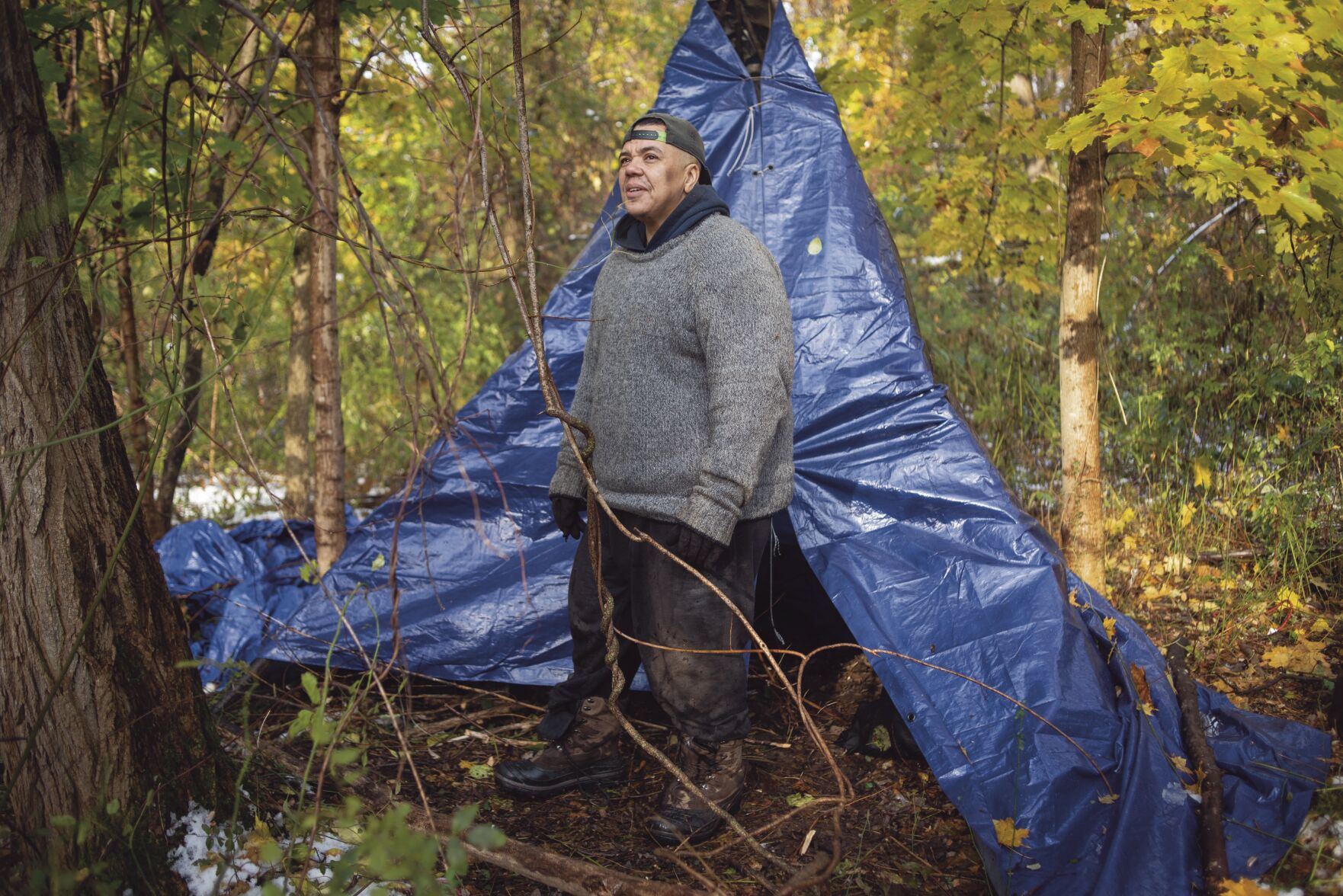 Outside tent
